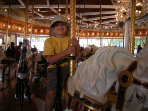 Try to grab the 'golden ring' on the carrousel!