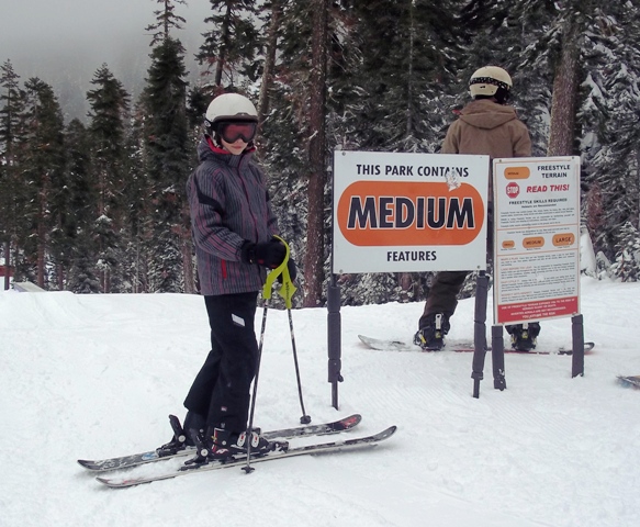 Terrain parks are located all over the mountain.
