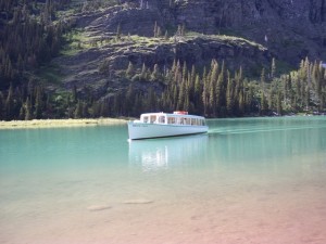 swiftcurrent lake boat cruise
